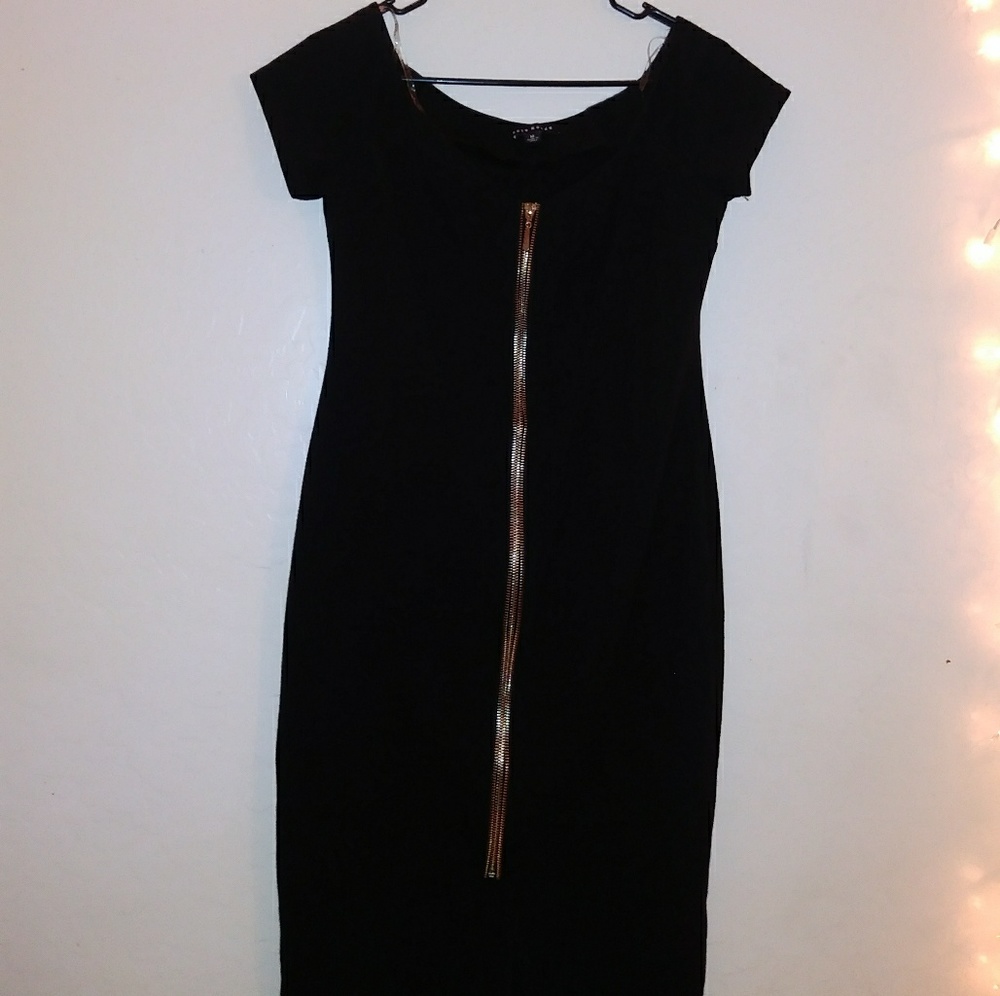 Black zip up dress